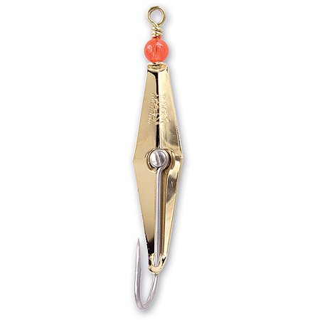 Spoon, Gold Size:0 2.5" with Red Bead 2/0 Stainless Steel Hook