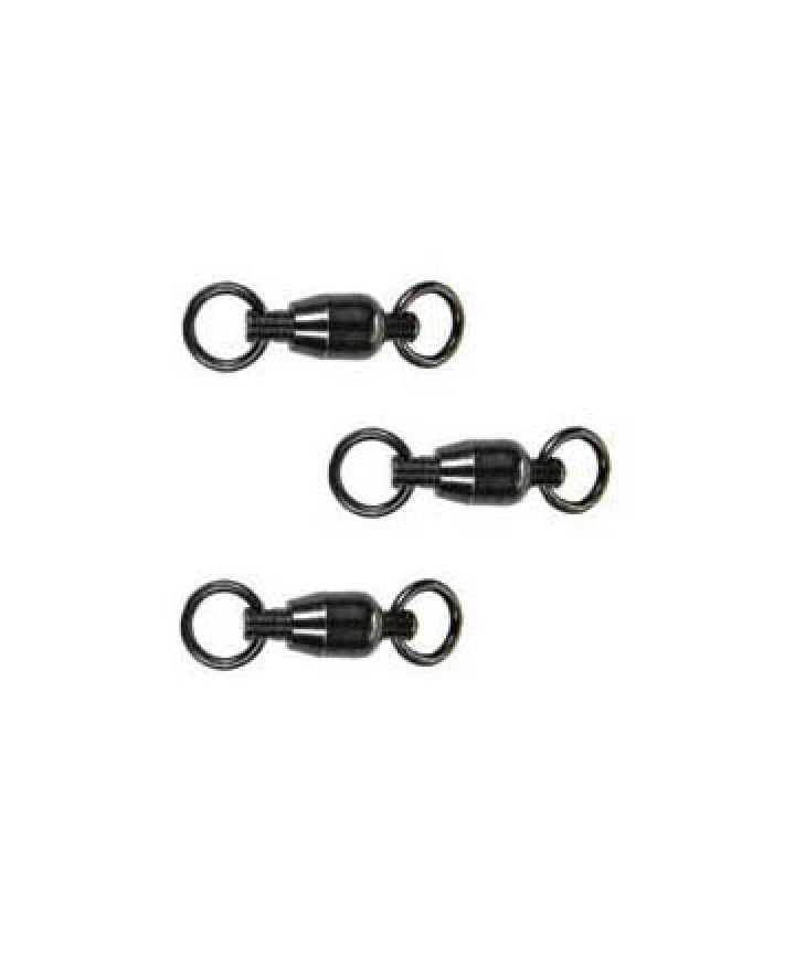 Swivel, Ball Bearing 2-Ring 250Lb Stainless Steel Black 3 Pack