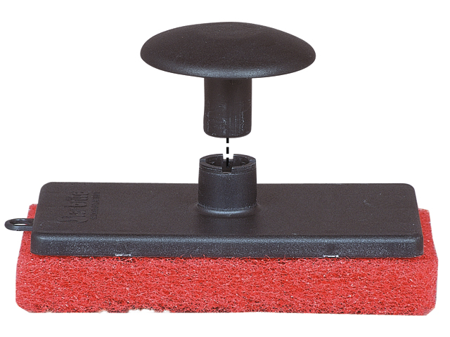 Scrubber Pad with Hold-Knob Medium Red