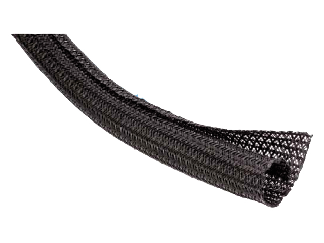 Sleeving, Braided Self Wrapping Ø:3/8" Black per Foot