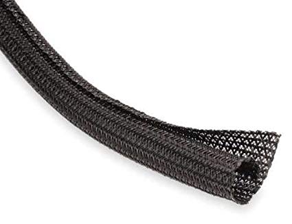 Sleeving, Braided Self Wrapping Ø:3/4" Black per Foot