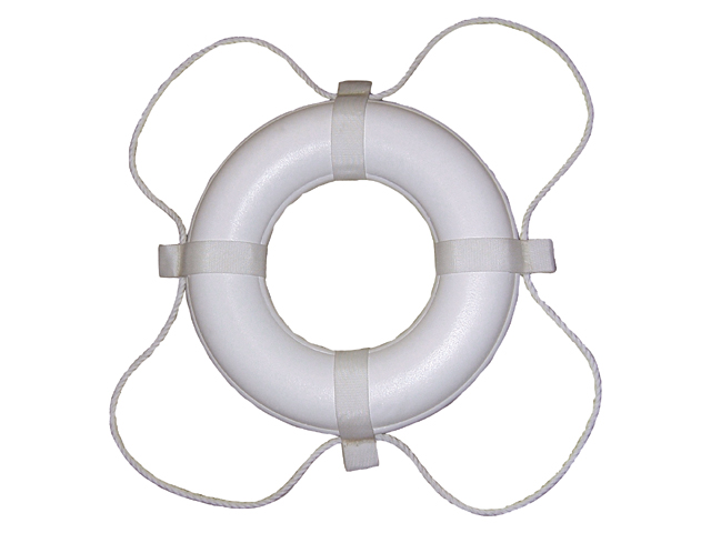 Ring Buoy, 30" White LifeBuoy US Coast Guard Approved