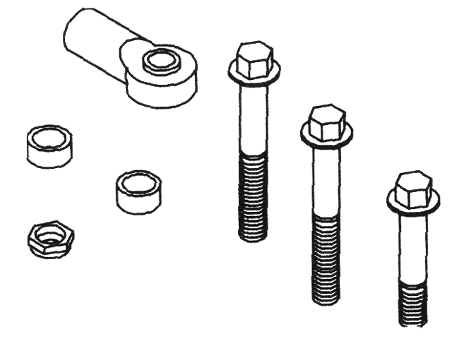 Ball Joint, Female Thread:1/2 Pin3/8" with Accs Steel