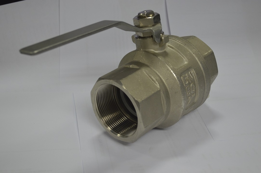 Ball Valve, Brass 2" Non-Tapered Thread with Stainless Steel Handle