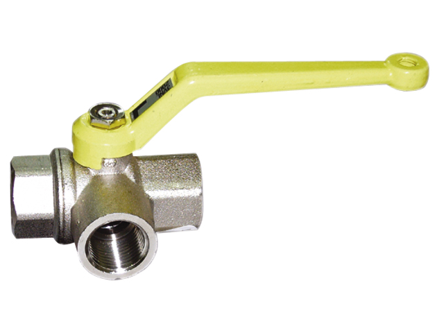 3 Way-BallValve, 1" Brass Tapered Thread