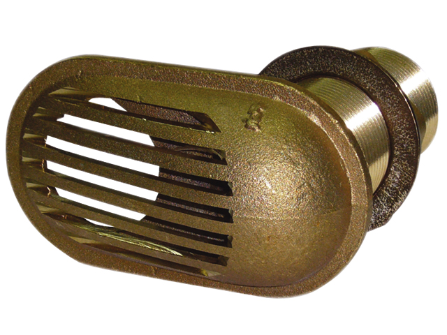 Intake Strainer, Brass Thru-Hull:3/8" Non-Tapered Thread