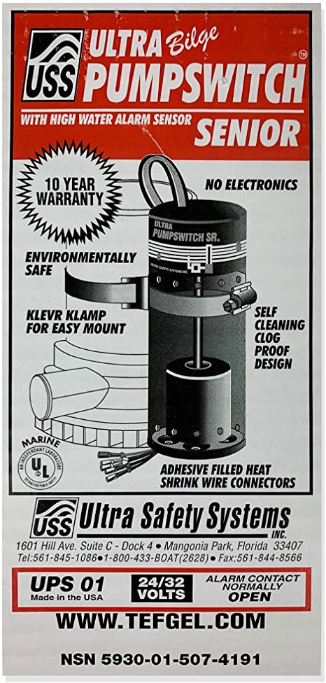 Bilge Switch, Ultra-Senior 24/32V Normally Closed