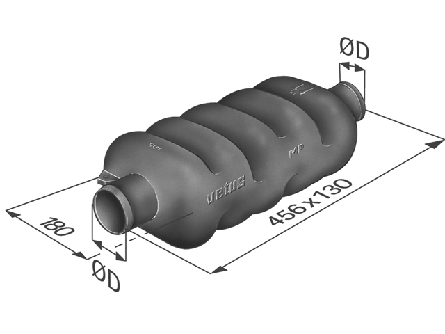 Muffler, Plastic MPØ:40mm 1-5/8"