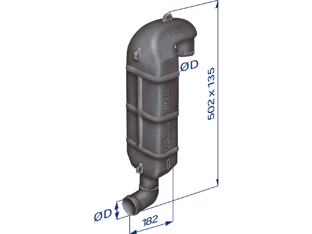 Gooseneck, LTØ:40mm 1-5/8" Plastic