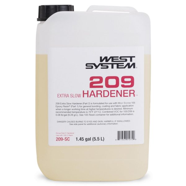 Epoxy Hardener, Extra Slow 209 1.45Gal