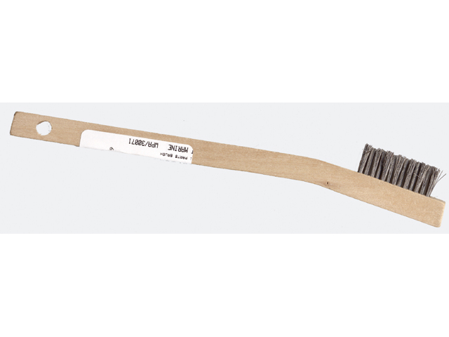 Wire Brush, Stainless Steel Mini 1/2 x 1.5" with Wood-Handle Length:8"