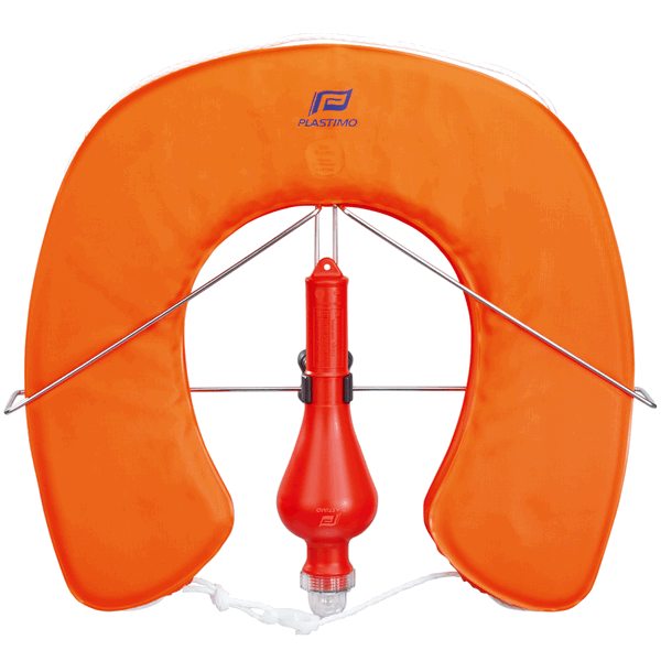 Horseshoe Buoy Set, Orange Zipped with Bracket&Light