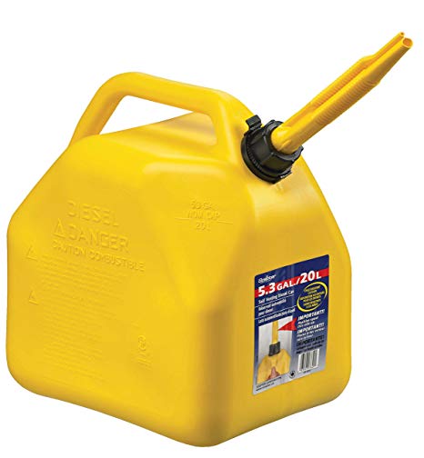 Jug, Diesel Yellow Sq 5.3Gal Self-Vent Spout