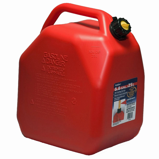 Jug, Gas Red Sq 6.6Gal Self-Vented Spout