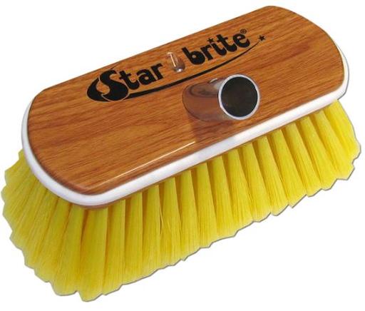 Wash Brush, Premium Soft Synthetic Wood Block with Bumper Yellow