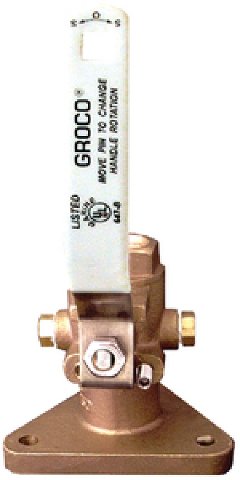 Ball Valve, Flanged 3/4" NPT Male Tri-Base Bronze