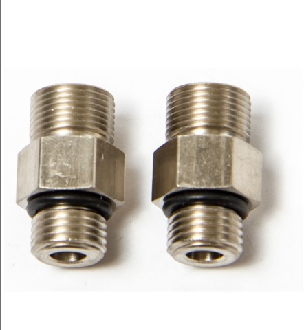 Connecting Fitting, Compres 3/8" to -5ORB Stainless Steel 2 Pack