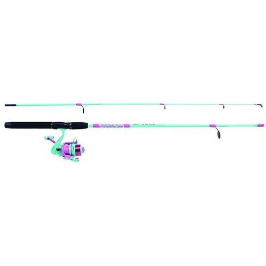 Rod/Reel, 6' 2 Piece Pink/Green Line Premounted