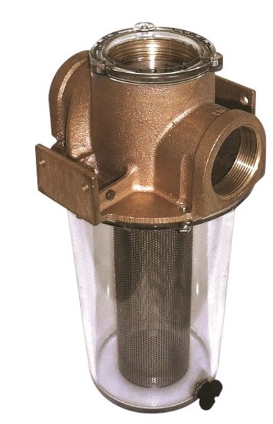 Strainer, Raw-Water Bronze Port:2.5" 304 Stainless Steel Basket