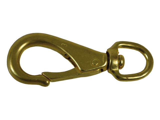 Snap Hook/Carabiner, with Swivel Eye Snap 5/8x3-1/4" Brass