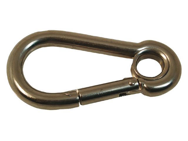 Snap Hook/Carabiner, 50 x 5mm Stainless Steel with Eye