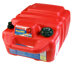 Fuel Tank, Portable Red 6Gal Stackable Gauge 1/4 NPT Port USA