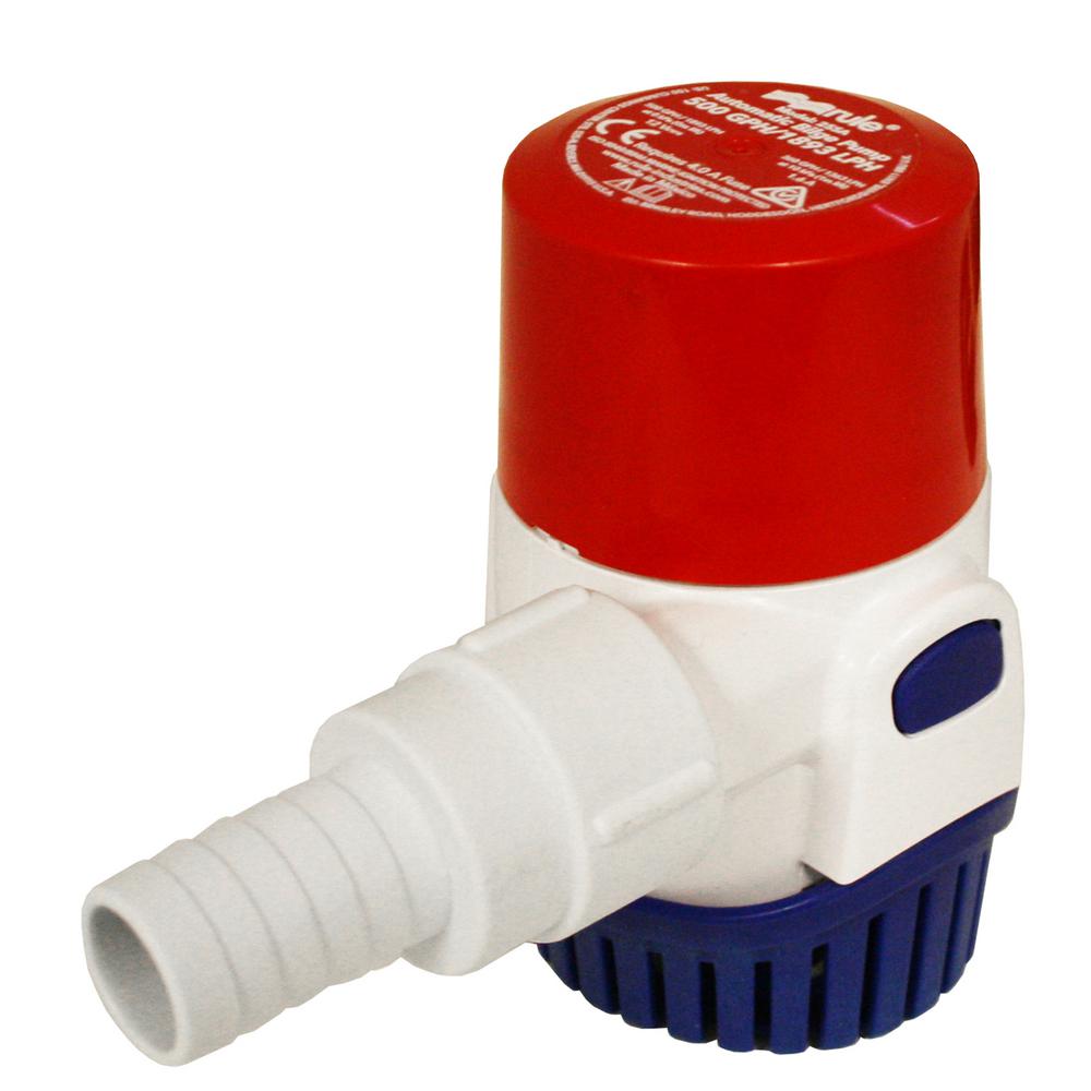 Bilge Pump, Submersible 500GpH 12V Round Full Automatic Port:3/4"