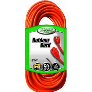 Extension Cord, 13A 125V 3Str16ga Heavy Duty Length:50' Orange