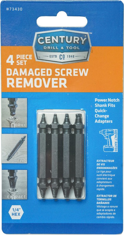 Screw Remover Set, Damaged-Screw 4 Piece