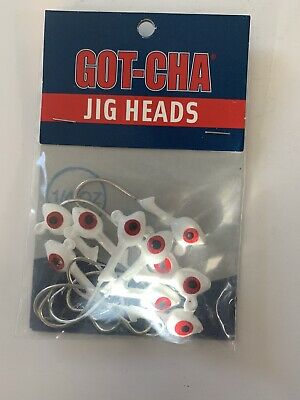 Lure, Grub Head 1/4oz 1/0 Hook White 10 Pack