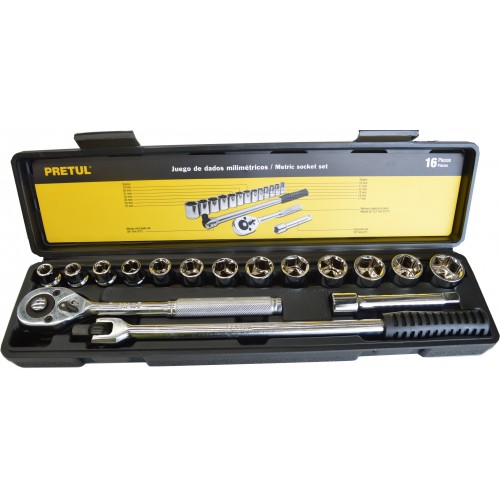 Socket Set, Metric 17 Piece