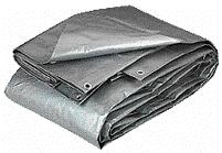 Tarpaulin, 12 x 16' Heavy Duty Polyester Silver Black