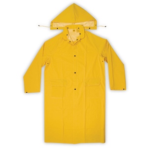 Rain Coat, PVC Trench Small Knee Length Yellow