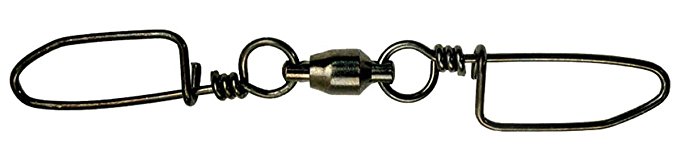 Swivel, Double Snap Stainless Steel 300Lb Black 2 Pack