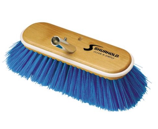 Deck Brush, 10" Classic Extra Soft Blue Bristles Blue with Shur-Lok Male