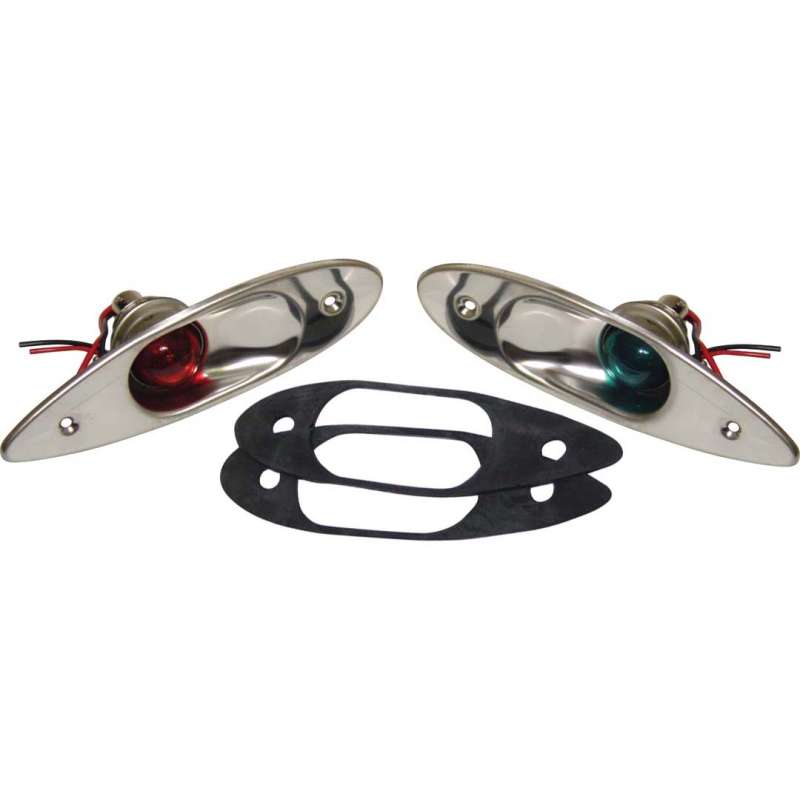 Navigation Light, Bow LED Stainless Steel Teardrop Side Red & Green