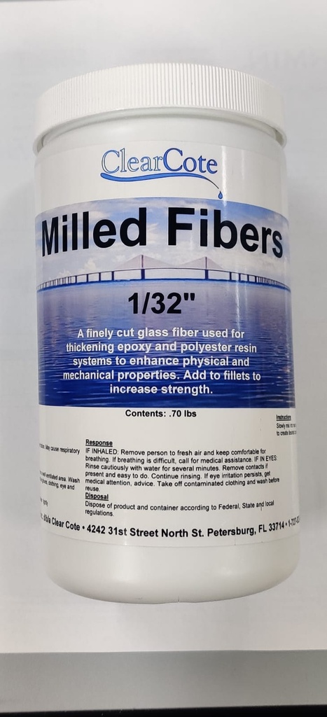 Filler, Milled Fibers 1/32" Fiberglass Qt