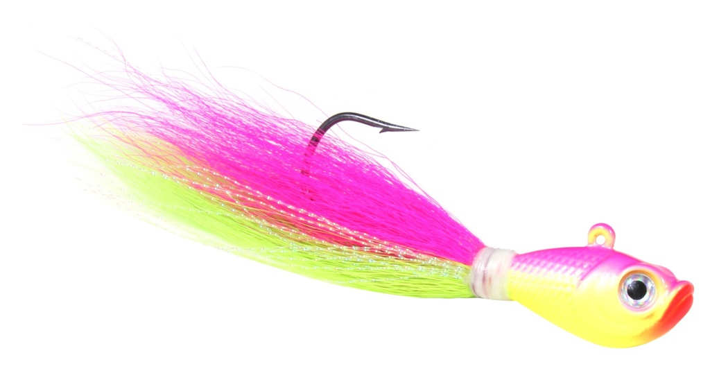 Jig, Bucktail Nickel Hook 2oz Electric Chicken