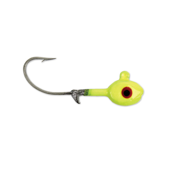 Jig, Grub Head 3/8oz 2/0 Hook Chartreuse 10Pk