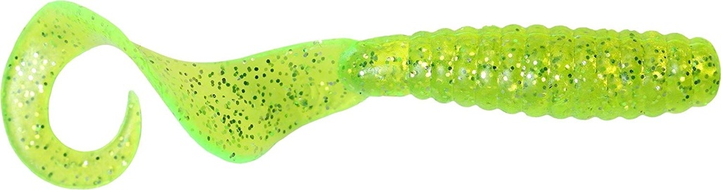 Lure, Curltail Grub 3" Chartreuse Silver Flake 30Pk