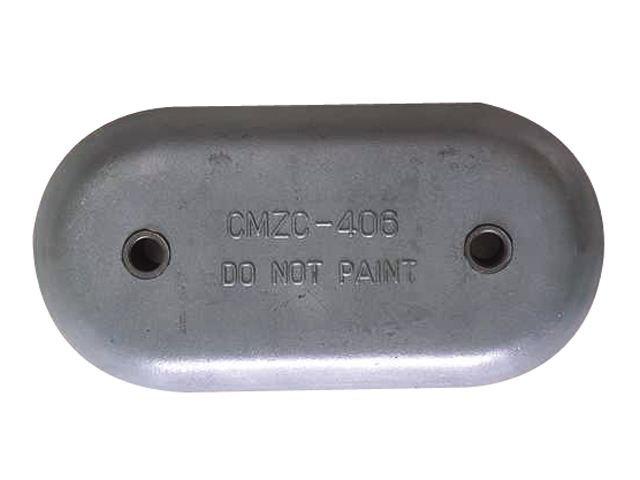 Anode, Oval Zinc Length:8.5 Width 4.25" Steel Bushing