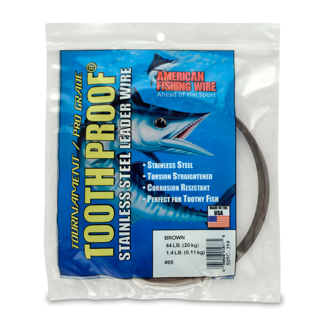 Leader Wire, Stainless Steel Toothproof 44Lb Test Camo