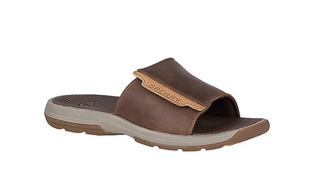 Sandals, Men's White Cap Slide, Brown