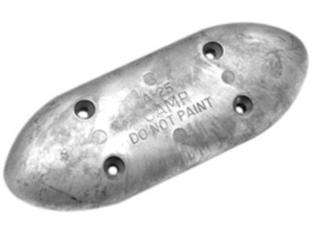 Anode, Oval Zinc Length:9.25 Width 3.37 4Holes