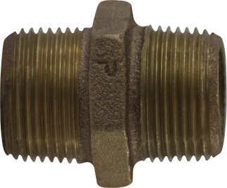 Hex Nipple, Bronze 2-1/2" NPT Male Male