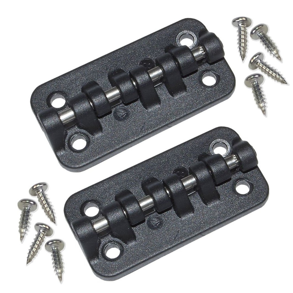 Hinge Set, Flat Plastic Length:64 Open Width:32mm 4Holes