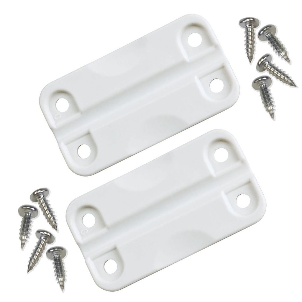 Hinge Set, Plastic White Length:147 Open Width:86mm 4Holes Pair