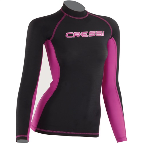 Rash Guard, Women's L/S Black/Pink Small