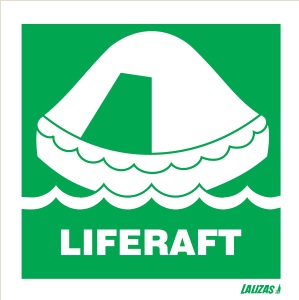 Sign, Liferaft 15 x 15 Self Adhesive Vinyl