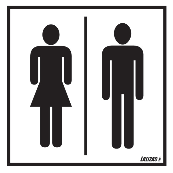 Sign, Toilets 15 x 15 Self Adhesive Vinyl